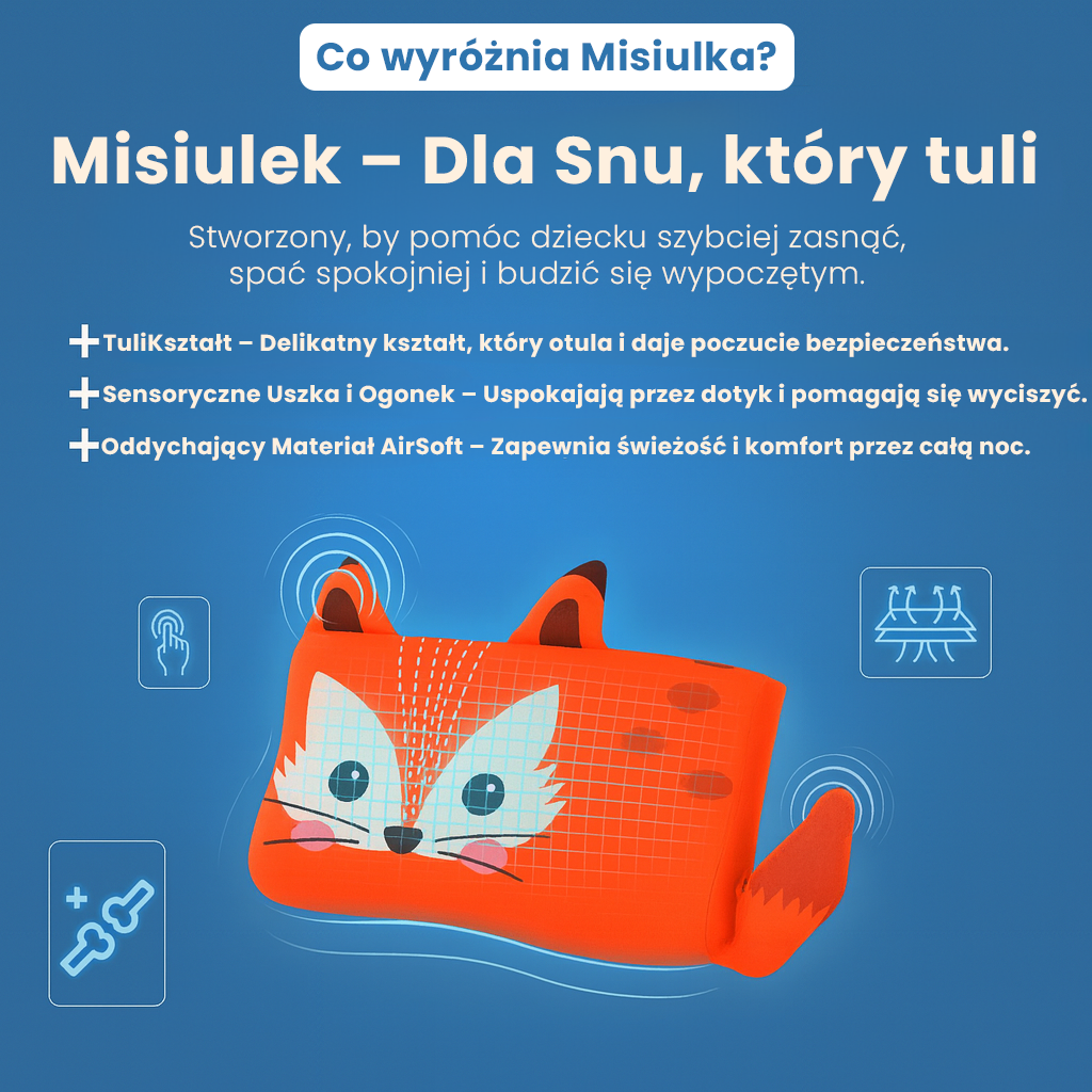 Misiulek™ – Uspokajająca Poduszka Sensoryczna dla Dzieci